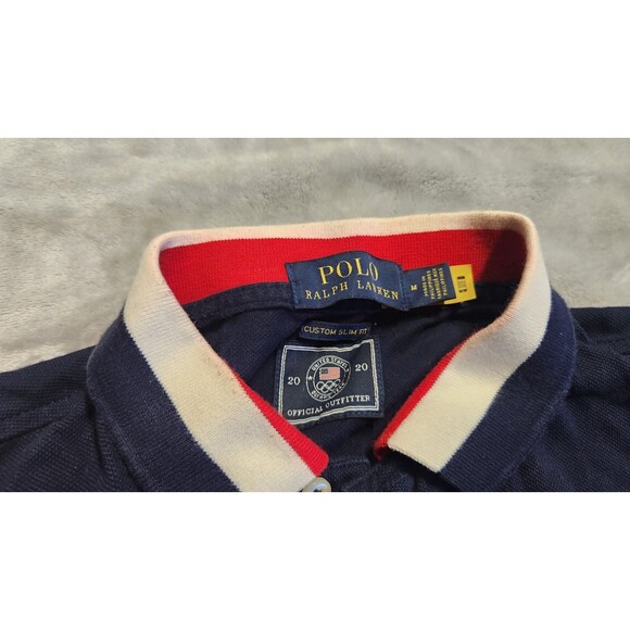 POLO Ralph Lauren USA Olympic Team Custom Slim Fit Blue Shirt Men’s Size M - Picture 8 of 8